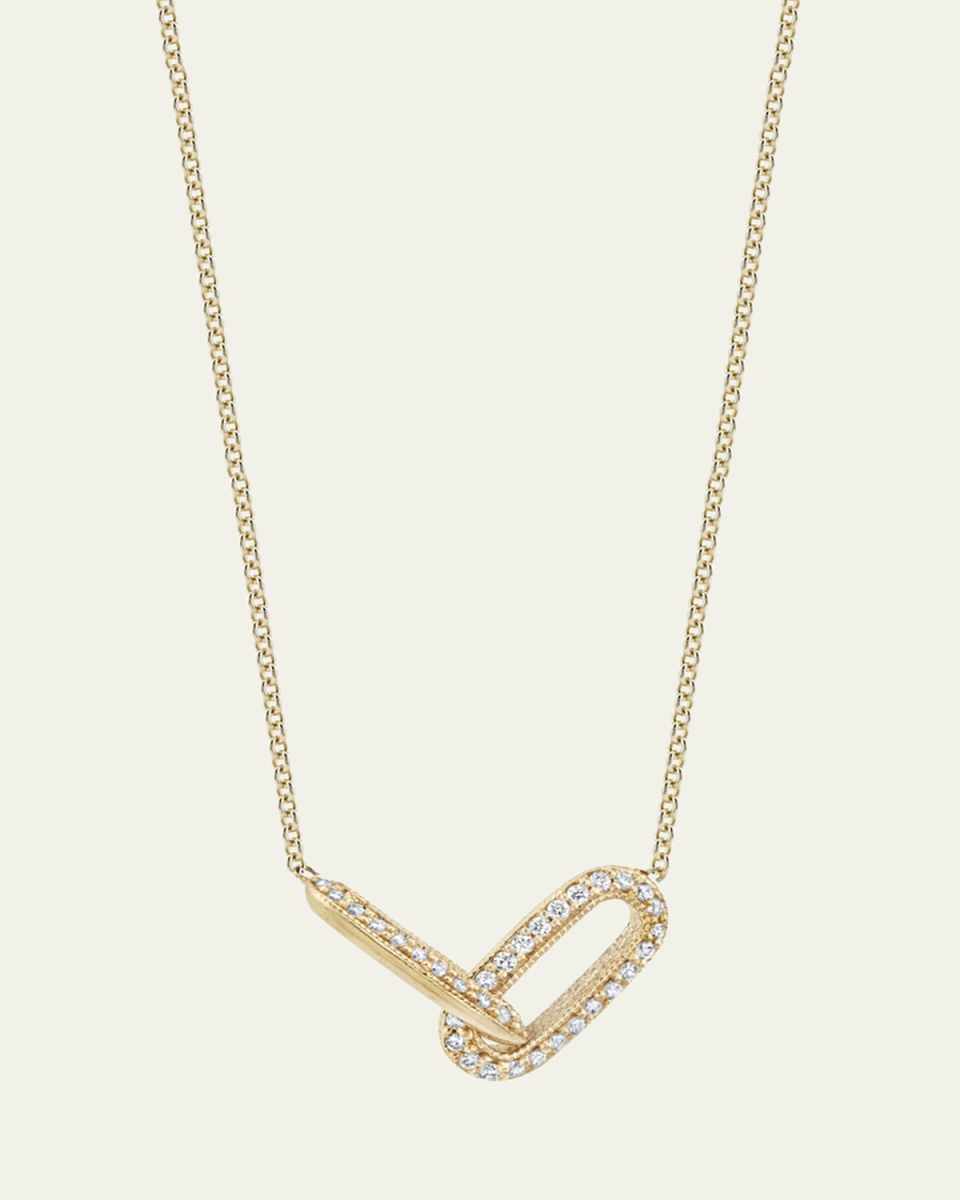 Linked One-Sided Pave Diamond Necklace